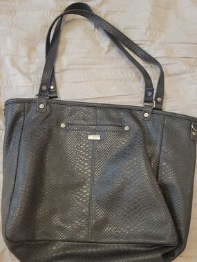 Jewell Stylish Black Textured Tote Bag